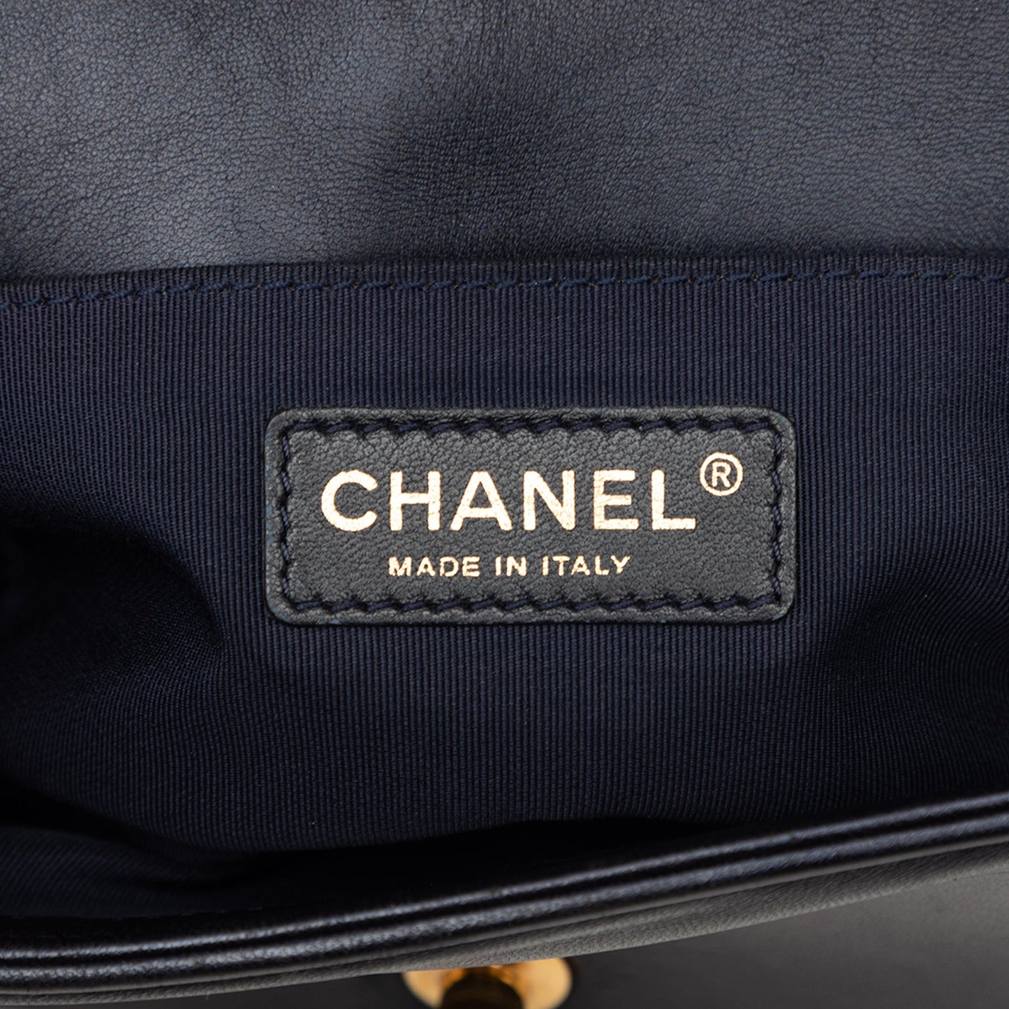Chanel Small Lambskin Embossed Cube Boy Flap