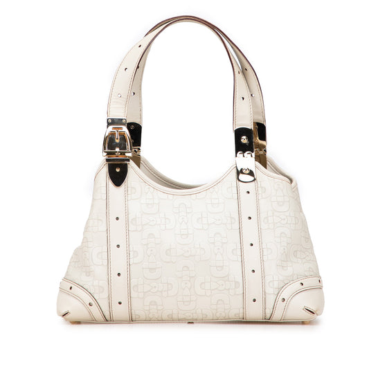 Gucci Horsebit Embossed Leather Shoulder Bag