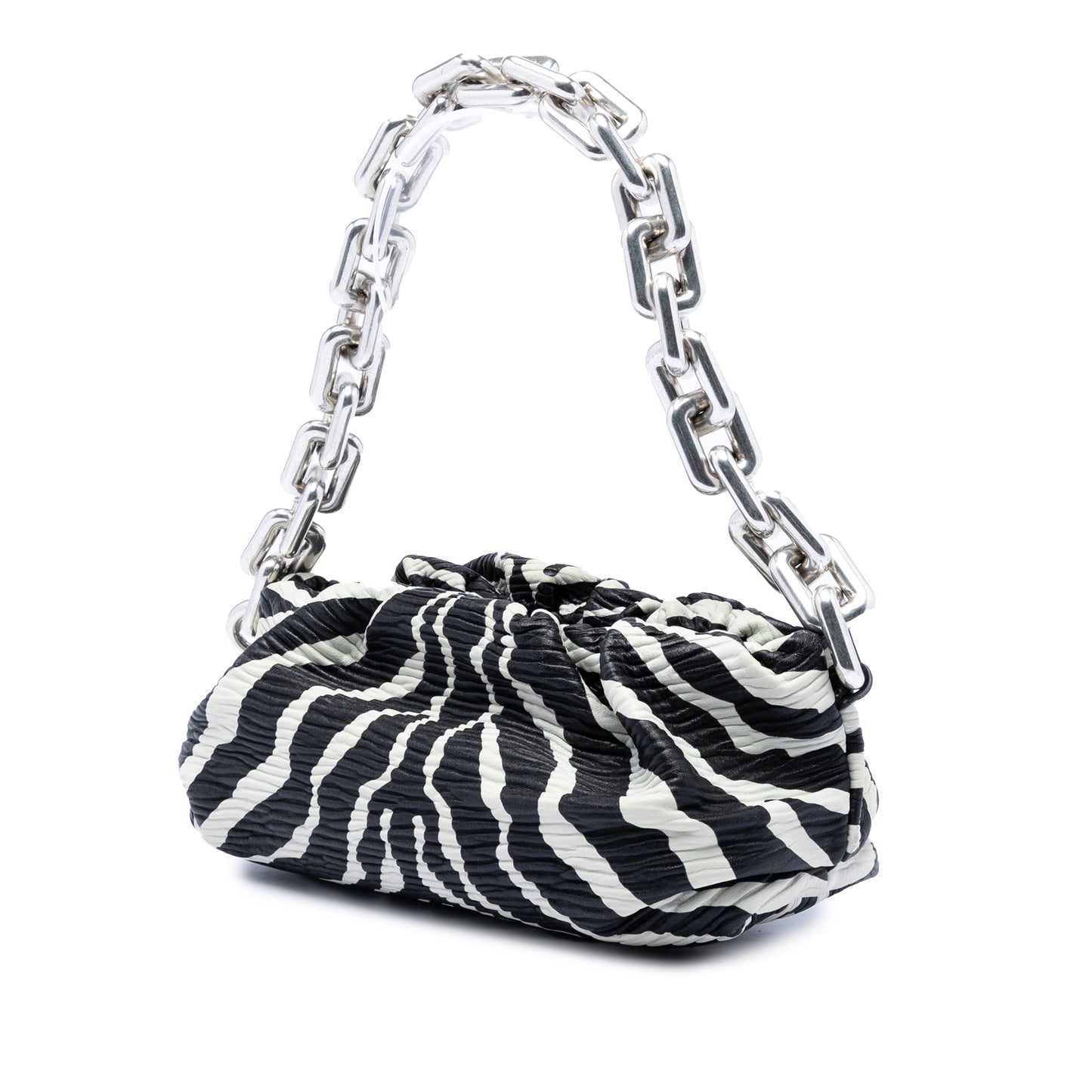 Bottega Veneta Textured Nappa Zebra Print Chain Pouch