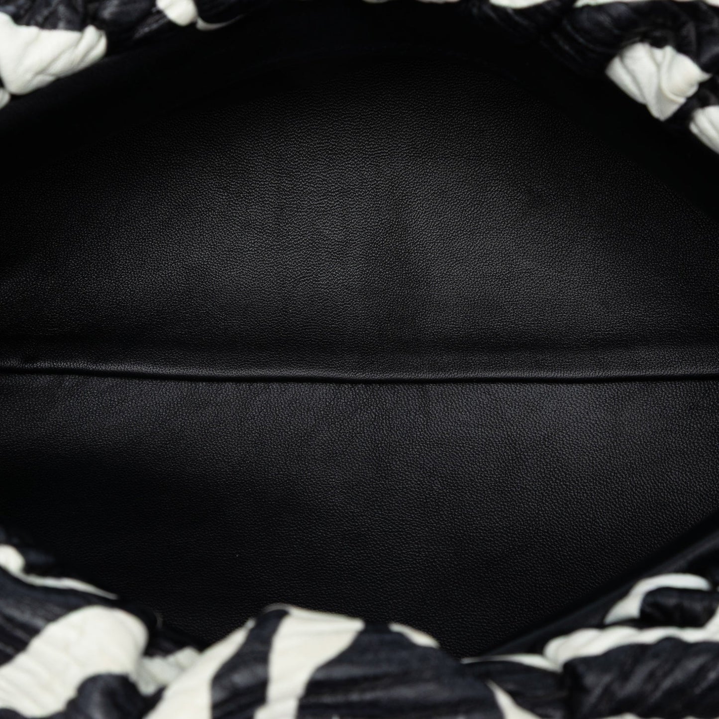 Bottega Veneta Textured Nappa Zebra Print Chain Pouch