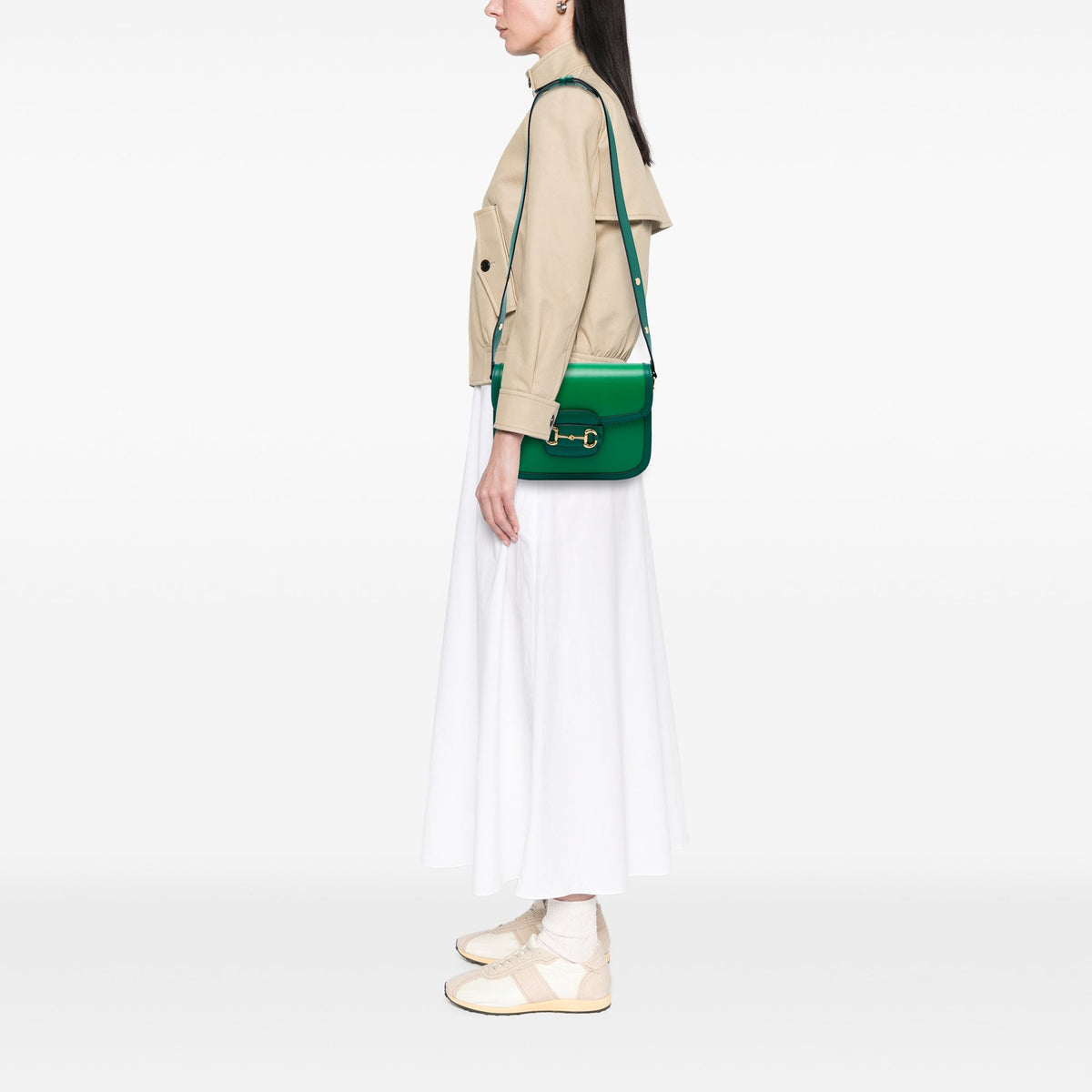 Gucci Medium Calfskin Horsebit 1955 Shoulder Bag — Green