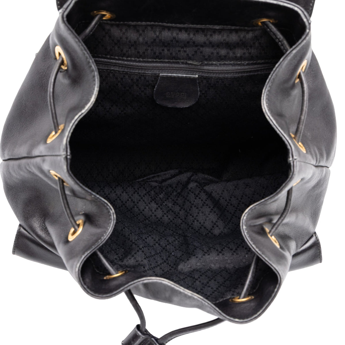 Gucci Large Calfskin Bamboo Drawstring Backpack