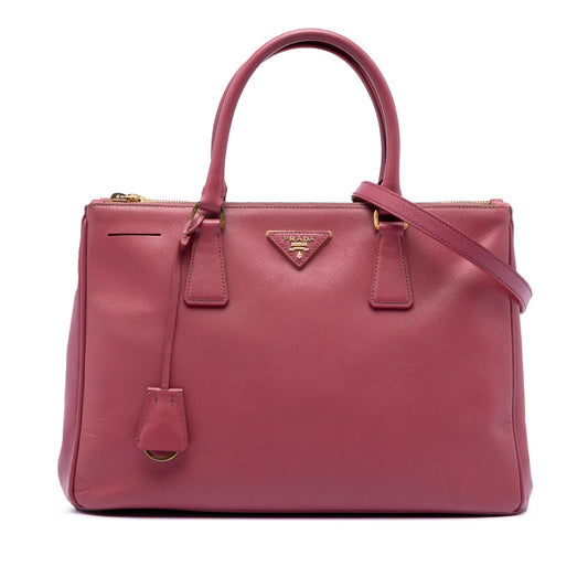 Prada Medium Saffiano Lux Galleria Double Zip Satchel