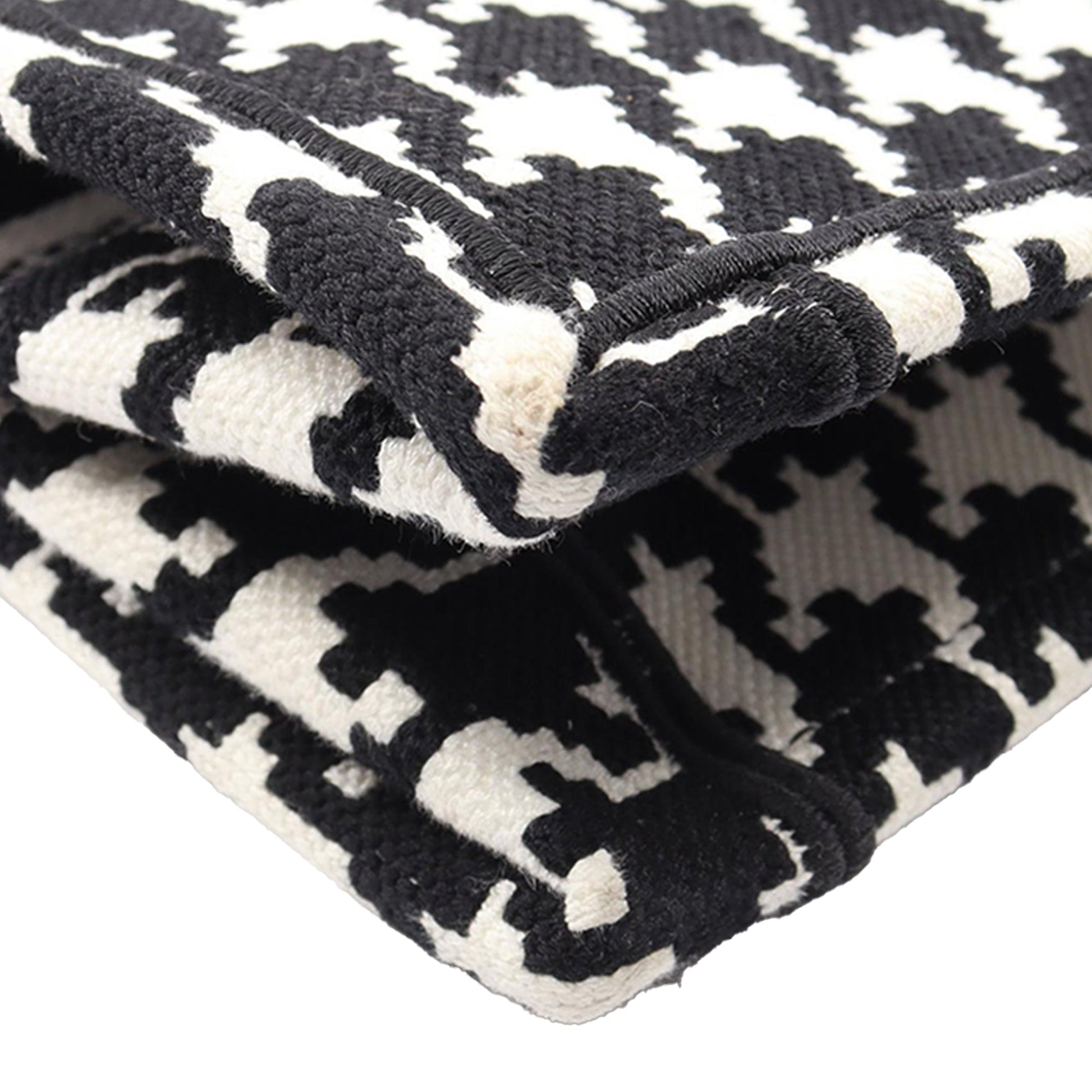 Dior Medium Canvas Houndstooth Embroidered Book Tote
