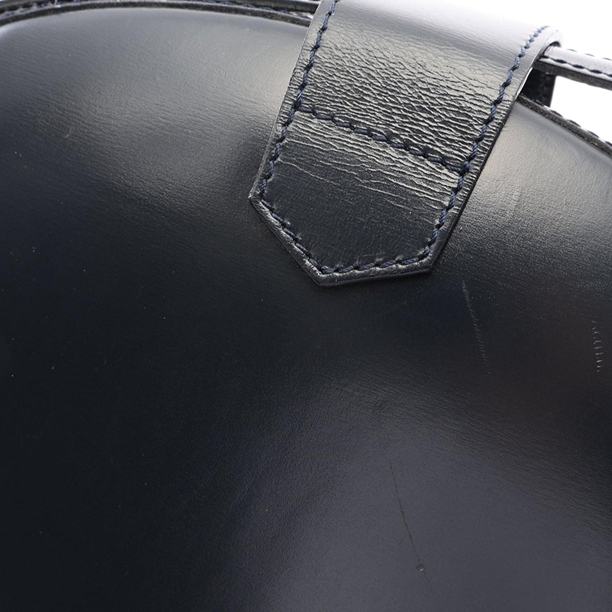 LOEWE Leather Anagram Round Handbag — Blue