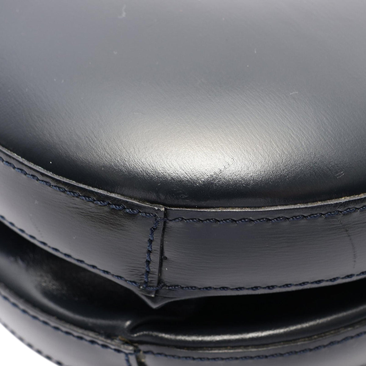 LOEWE Leather Anagram Round Handbag — Blue