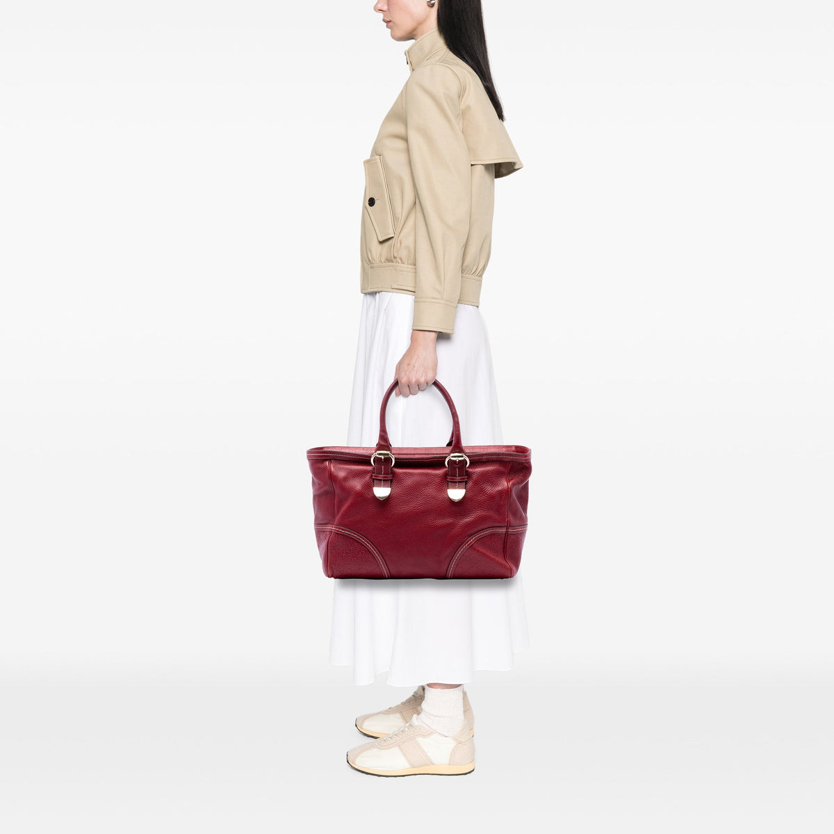Gucci Guccissima Trimmed Calfskin Signoria Tote