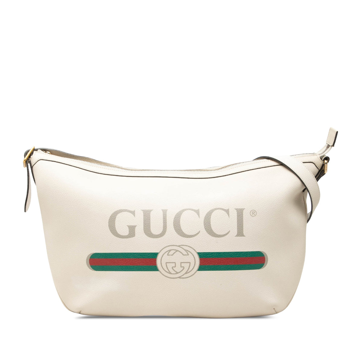 Gucci Grained Calfskin Logo Half Moon Crossbody