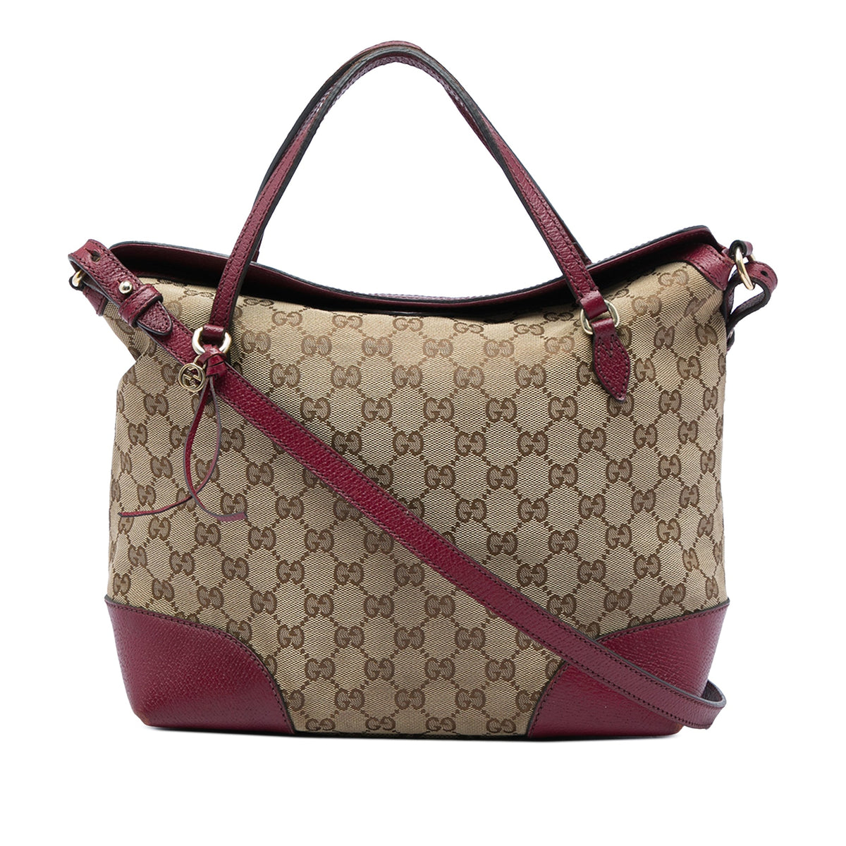 Gucci Medium GG Canvas Bree Fold Over Tote — Beige