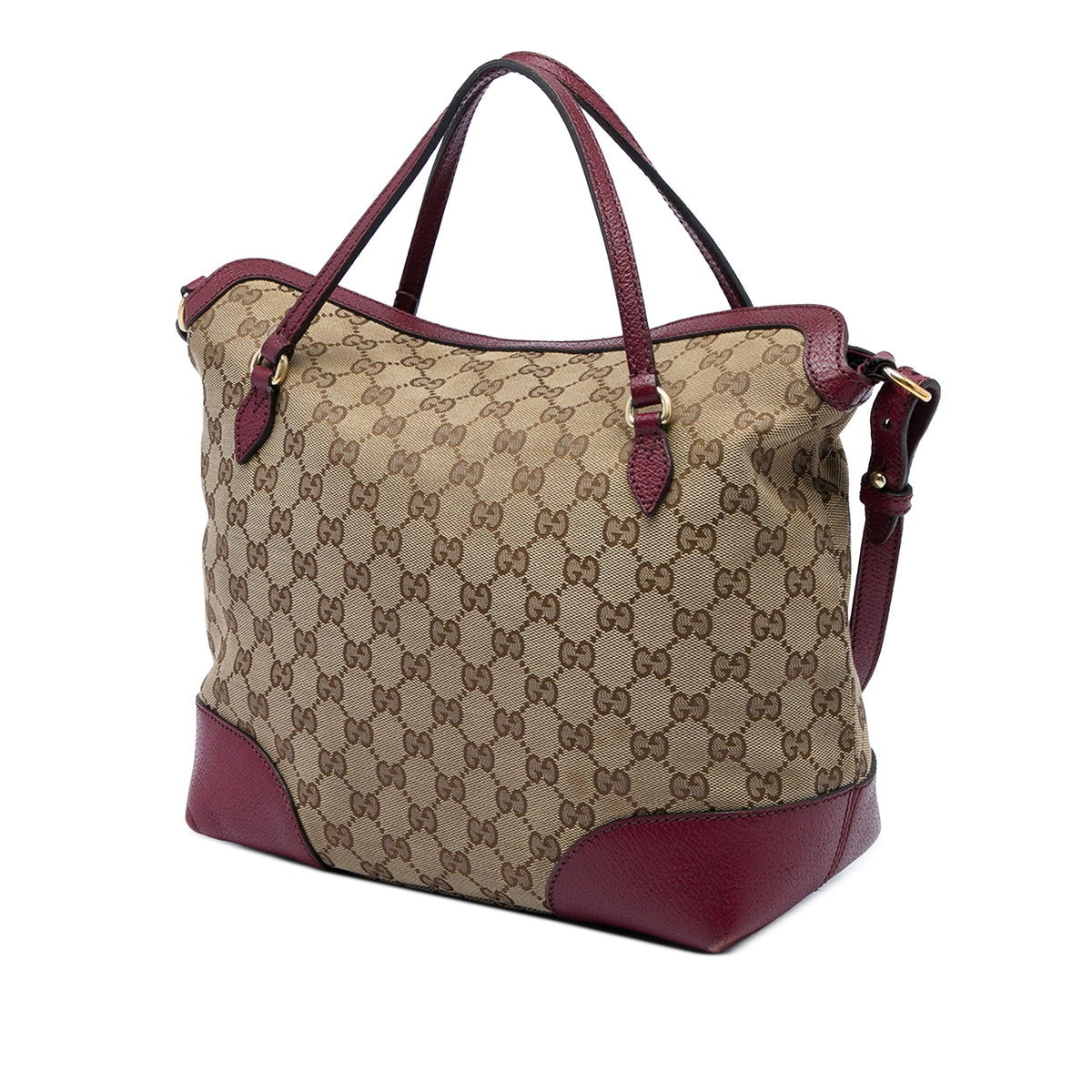 Gucci Medium GG Canvas Bree Fold Over Tote — Beige