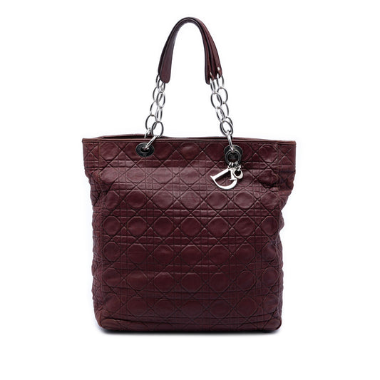 Dior Large Lambskin Cannage Lady Dior Soft Shopping Tote