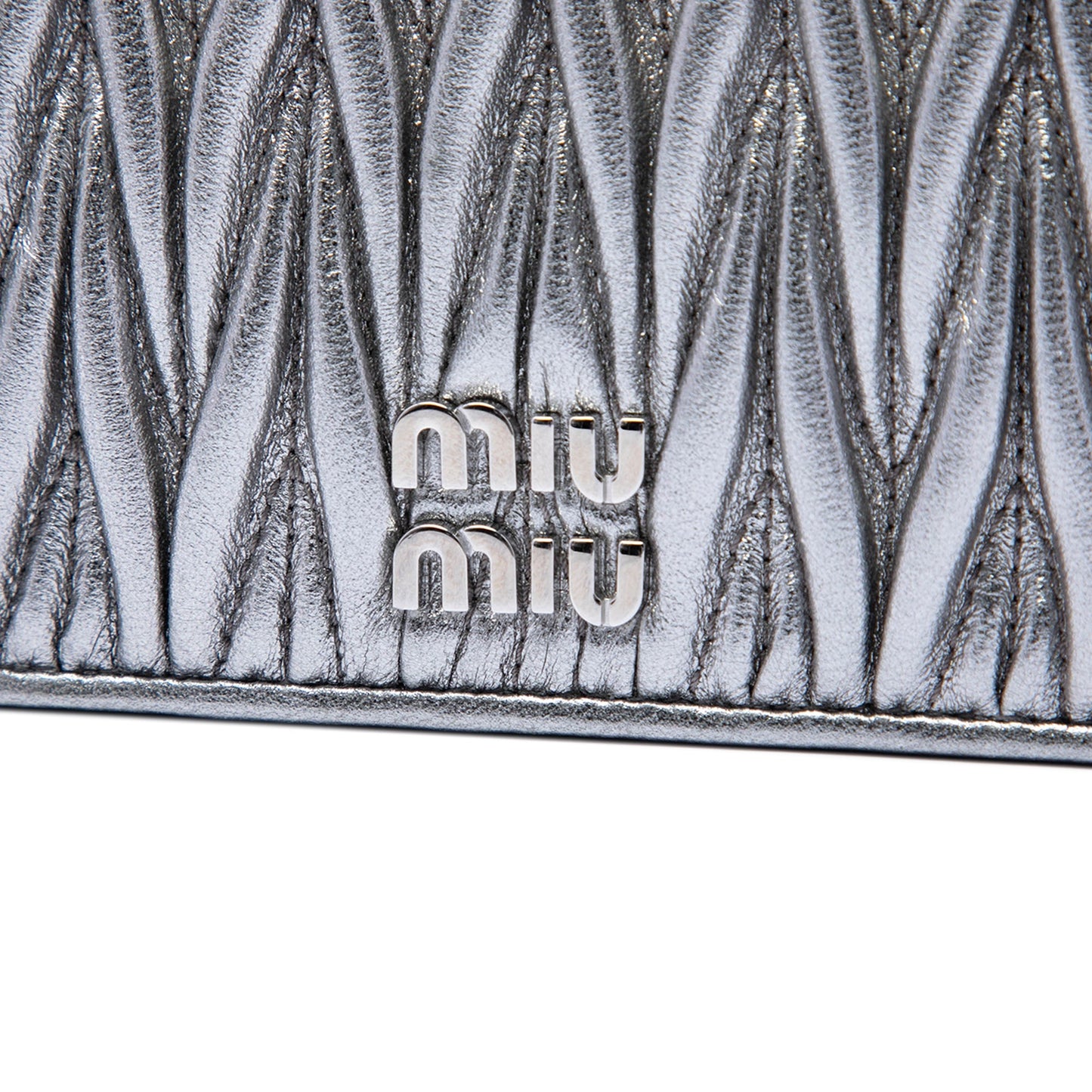 Miu Miu Metallic Matelasse Nappa Wristlet Clutch