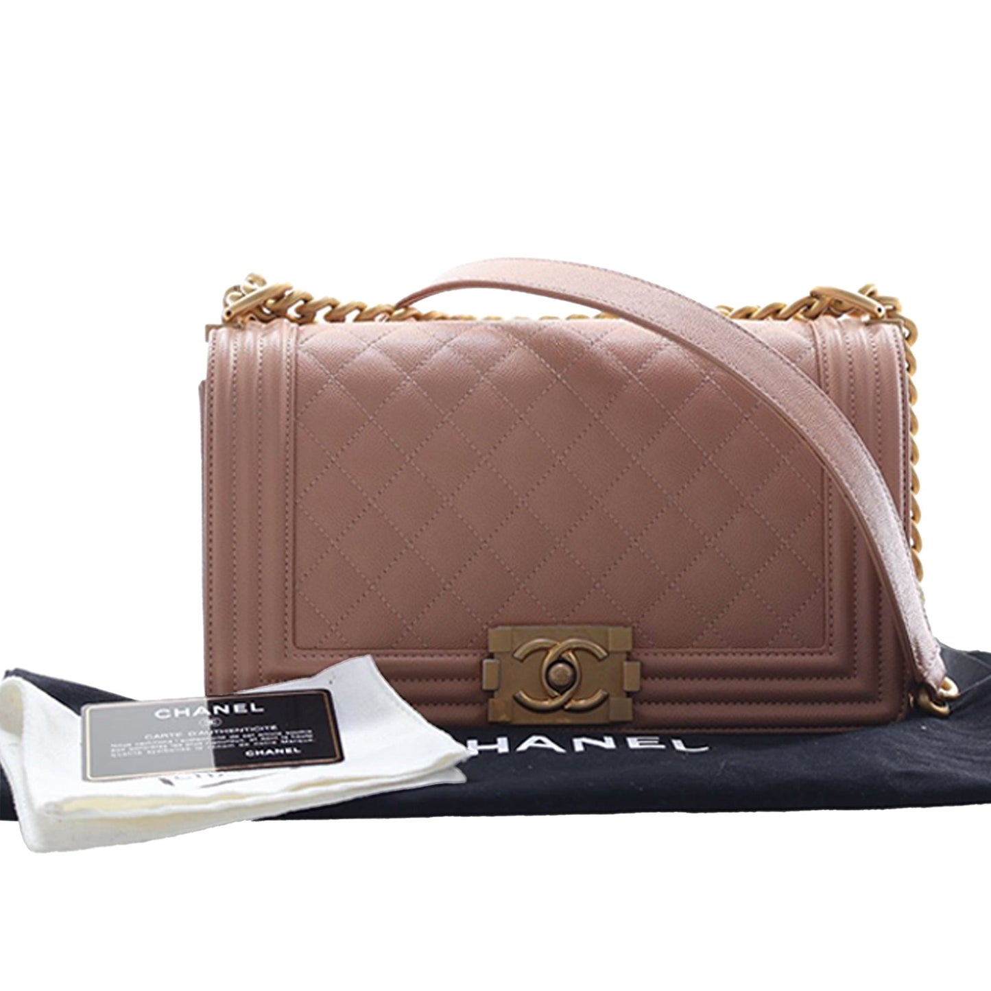 Chanel Old Medium Quilted Caviar Boy Flap