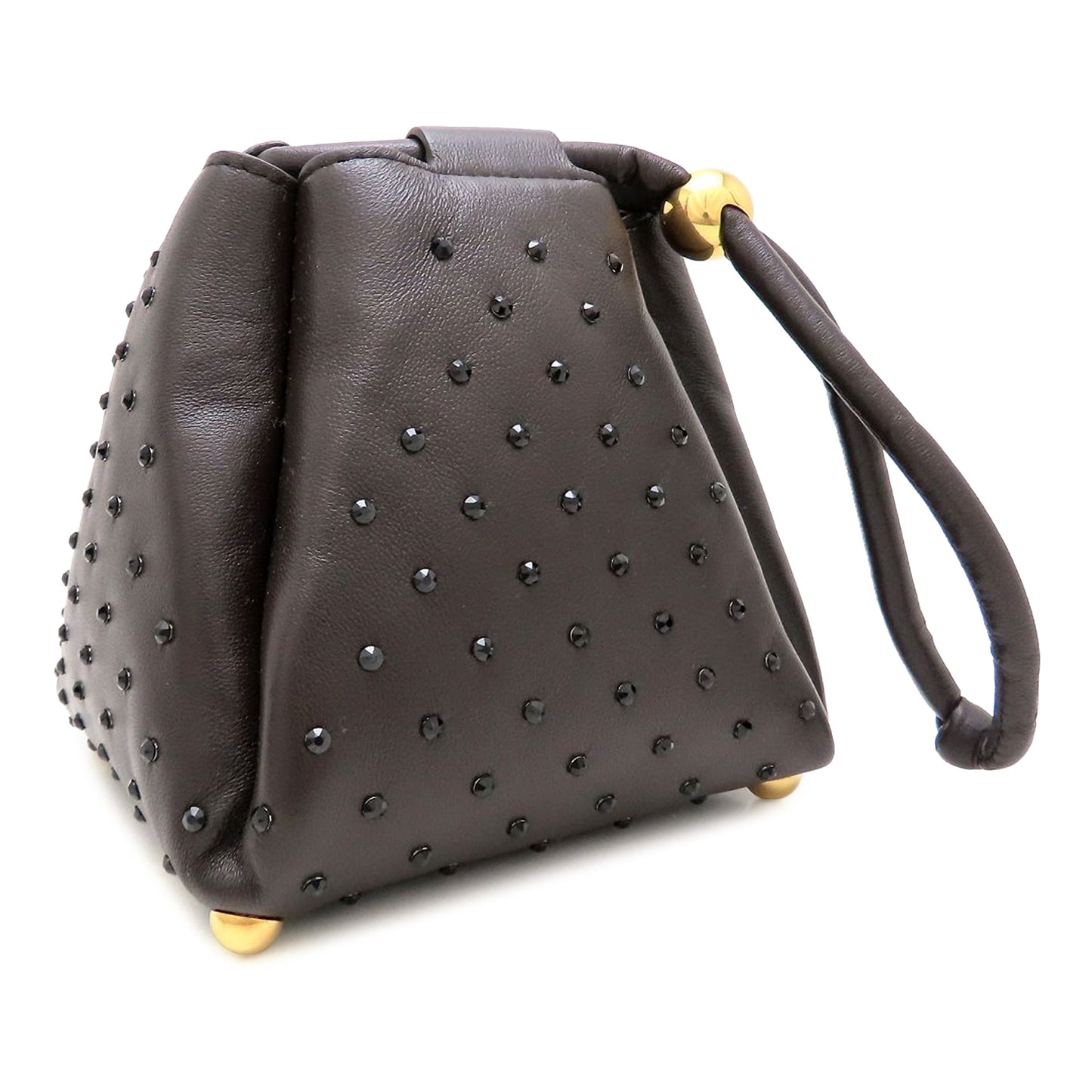 Bottega Veneta Crystal Embellished Lambskin Square Puffy Bag