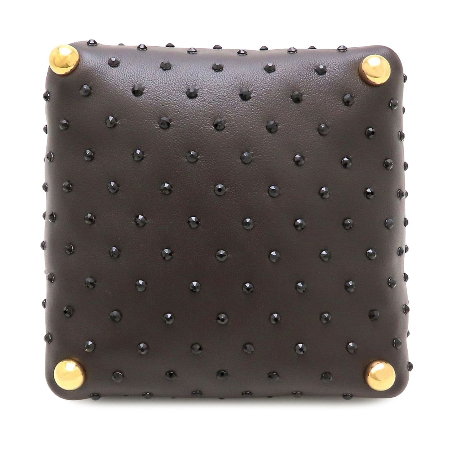 Bottega Veneta Crystal Embellished Lambskin Square Puffy Bag