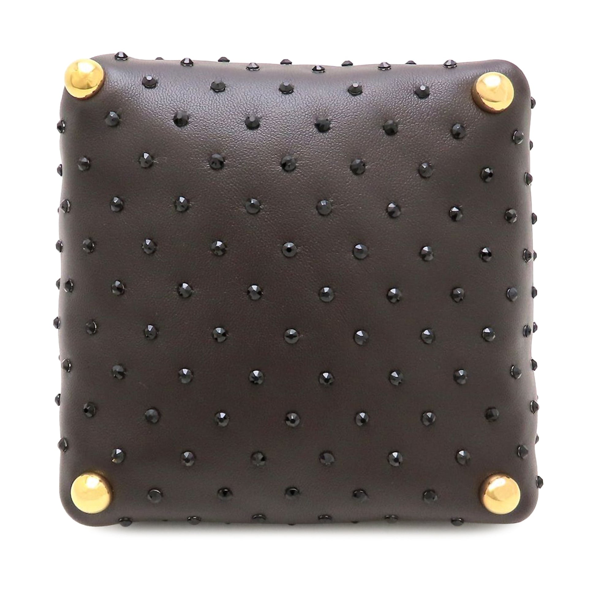 Bottega Veneta Crystal Embellished Lambskin Square Puffy Bag