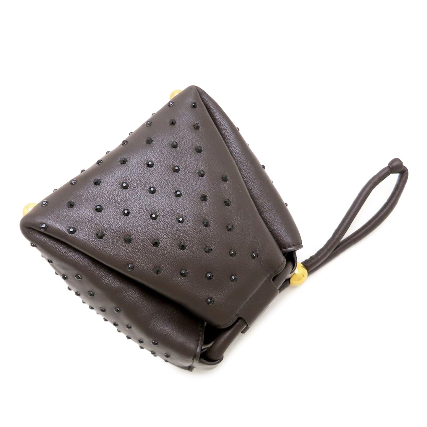 Bottega Veneta Crystal Embellished Lambskin Square Puffy Bag