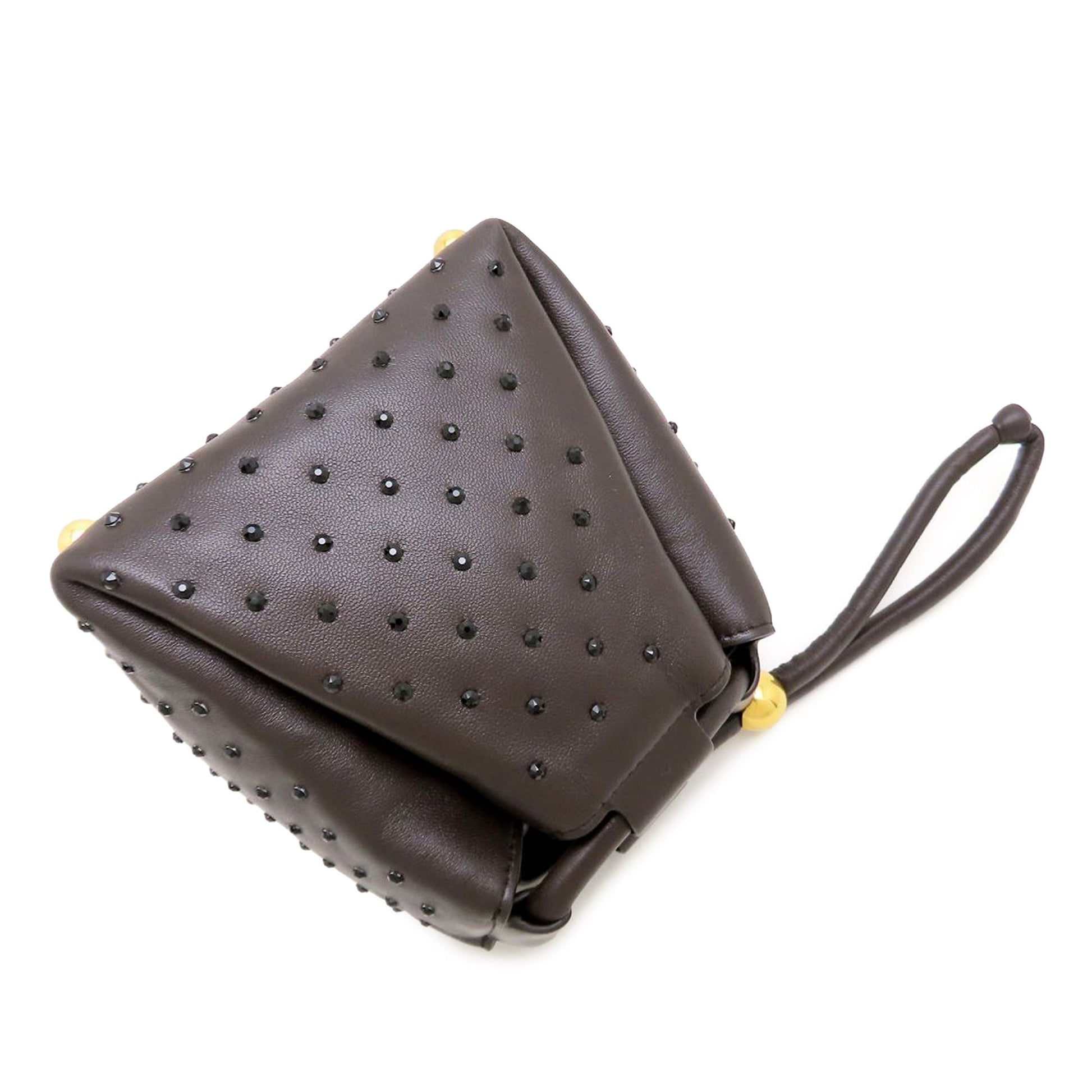 Bottega Veneta Crystal Embellished Lambskin Square Puffy Bag