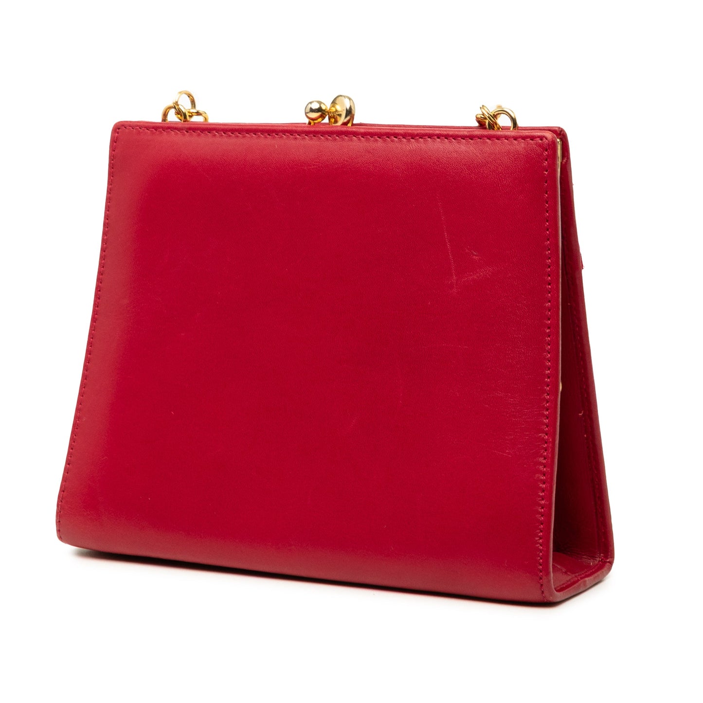 Ferragamo Leather Vara Bow Kiss Lock Chain Crossbody