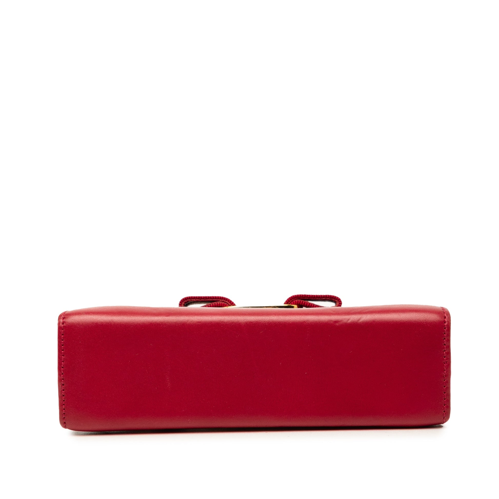 Ferragamo Leather Vara Bow Kiss Lock Chain Crossbody