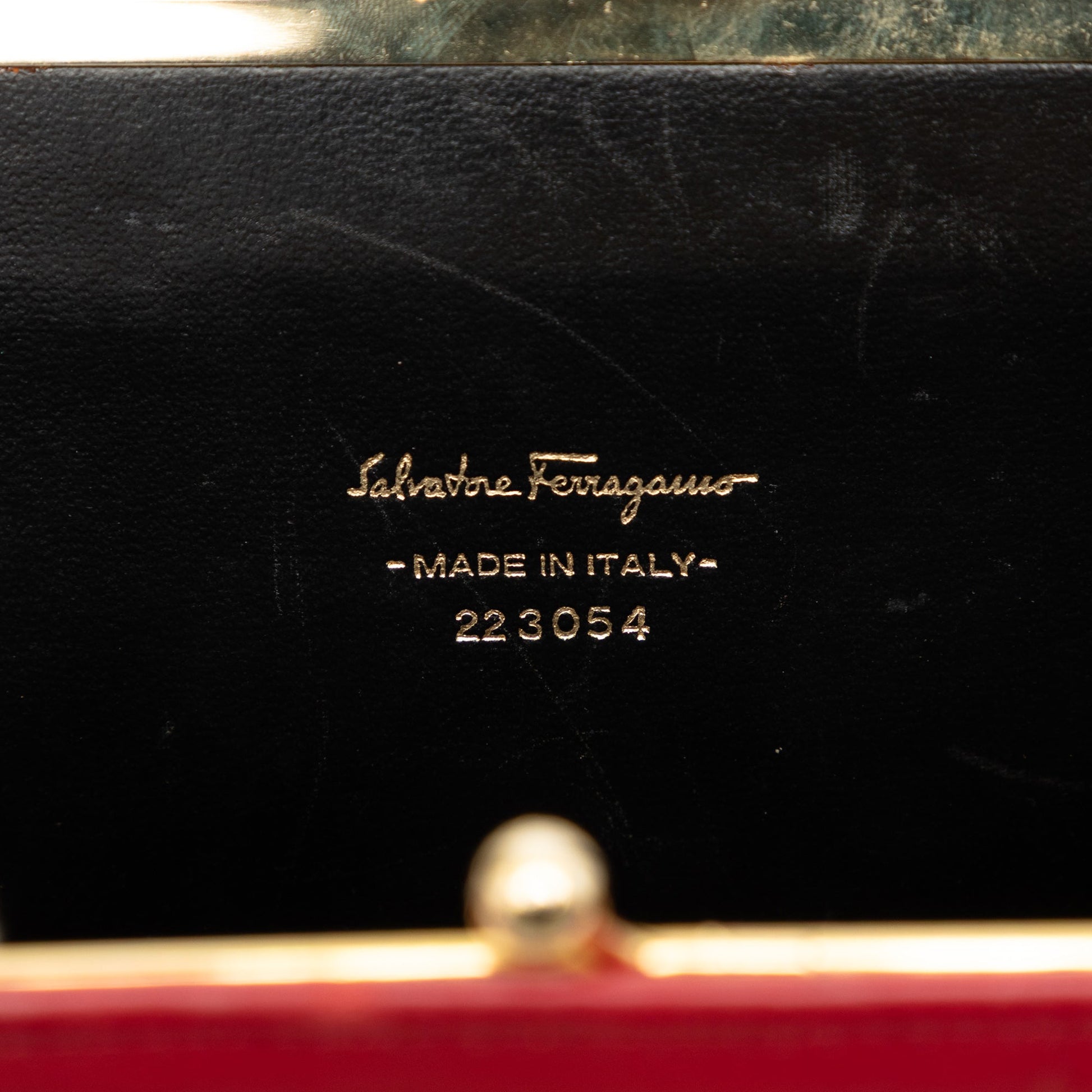 Ferragamo Leather Vara Bow Kiss Lock Chain Crossbody