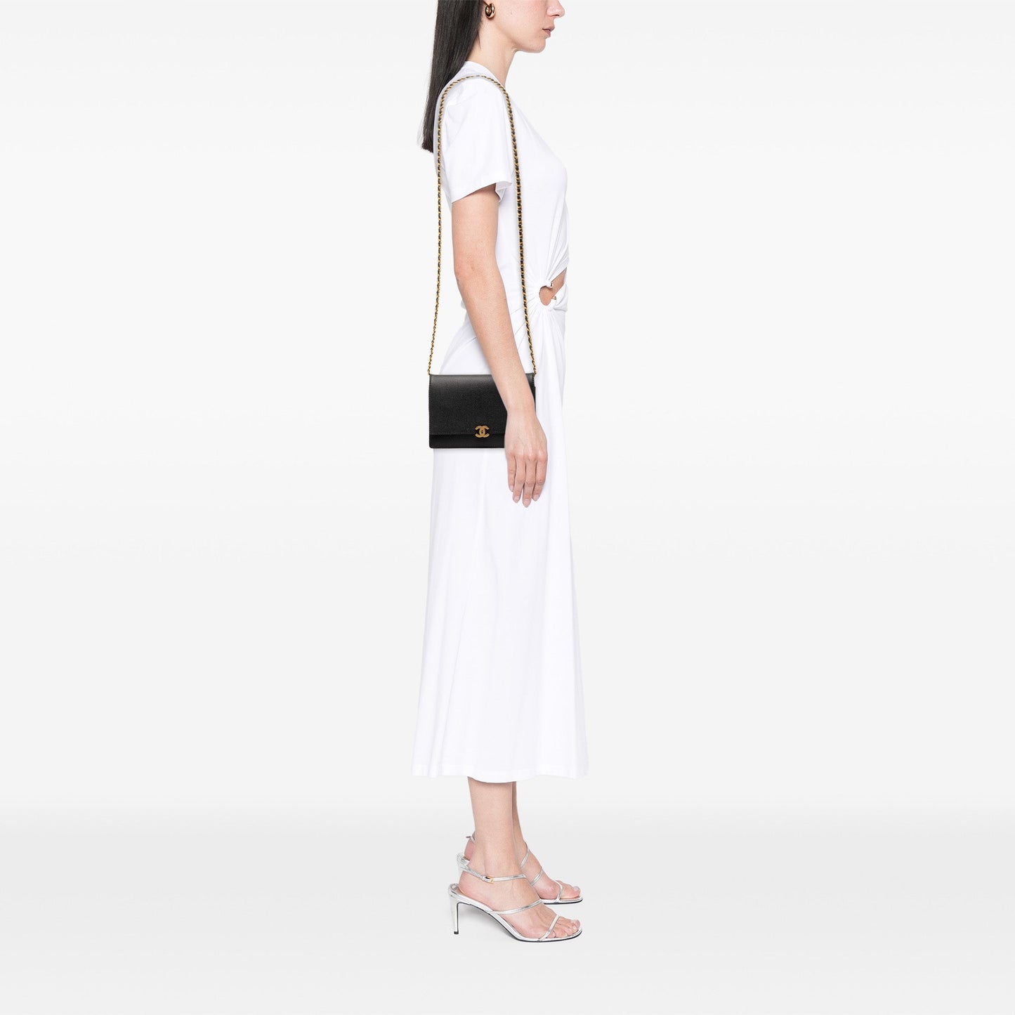 Chanel CC Grained Calfskin Wallet on Chain