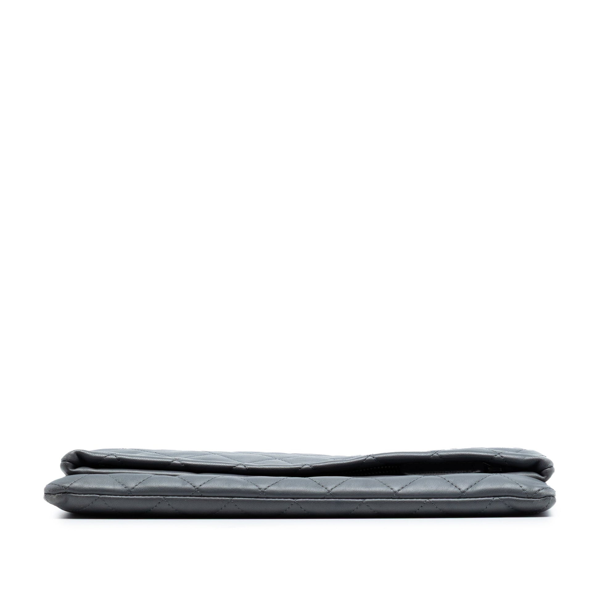 CC Quilted Lambskin Foldover Clutch