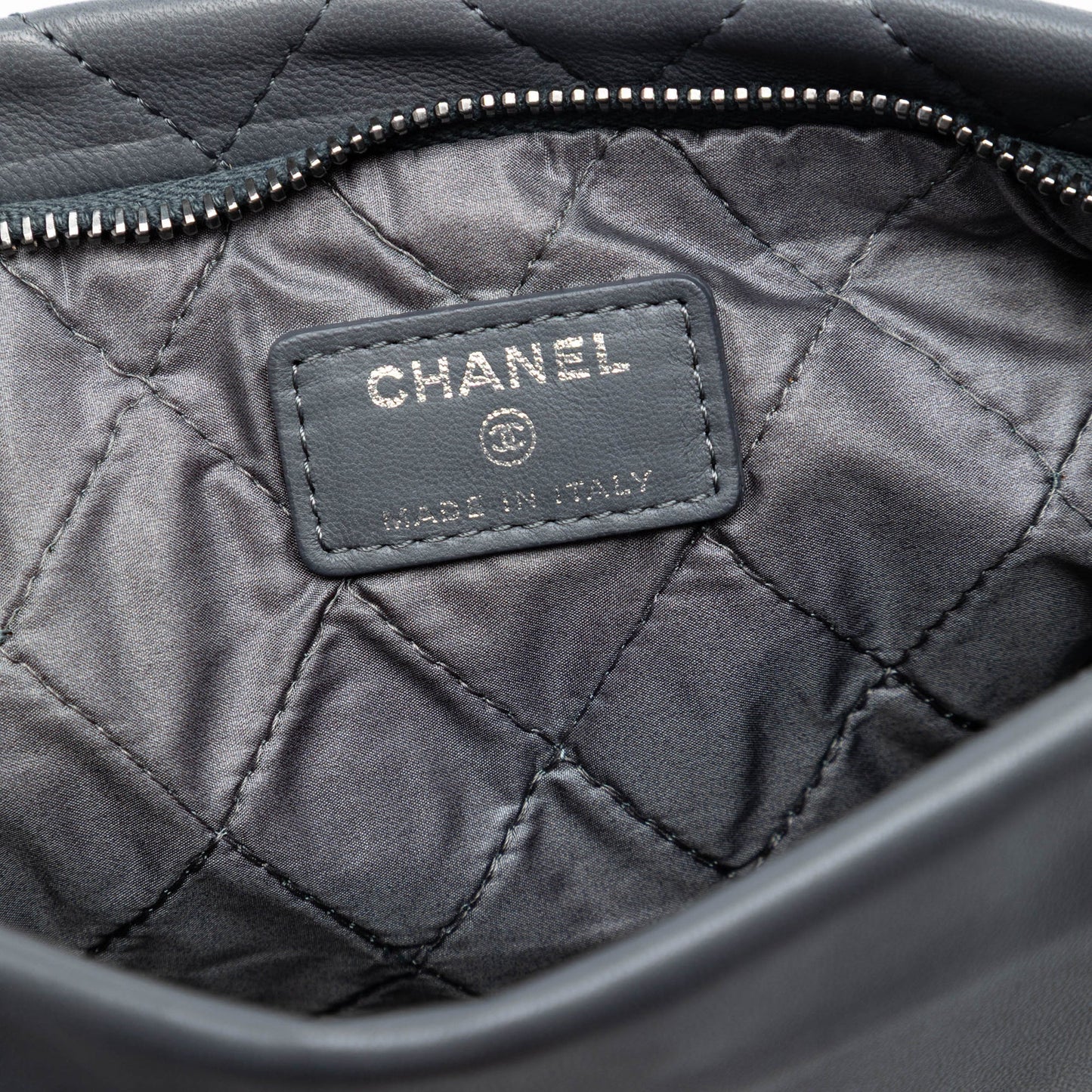 CC Quilted Lambskin Foldover Clutch