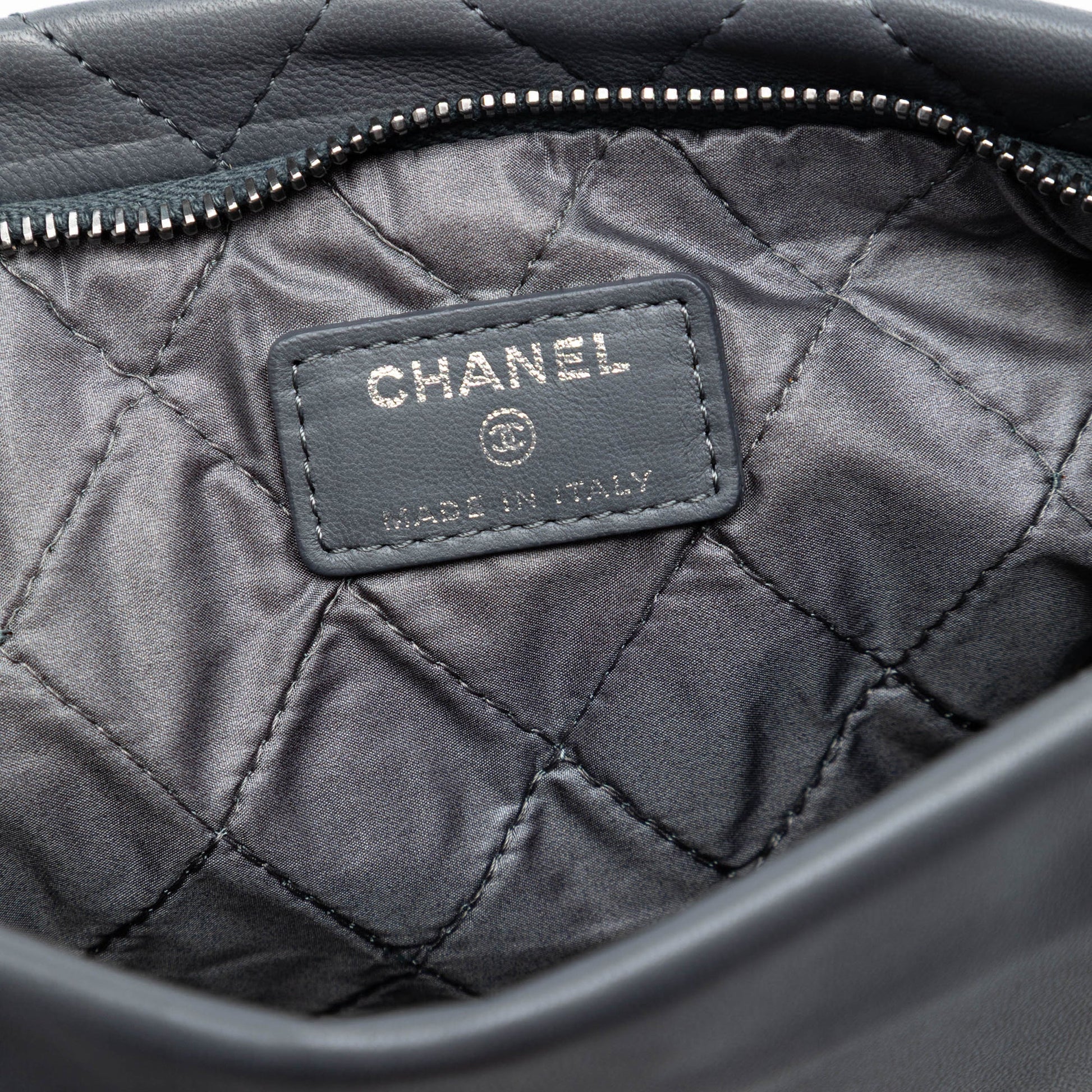 CC Quilted Lambskin Foldover Clutch