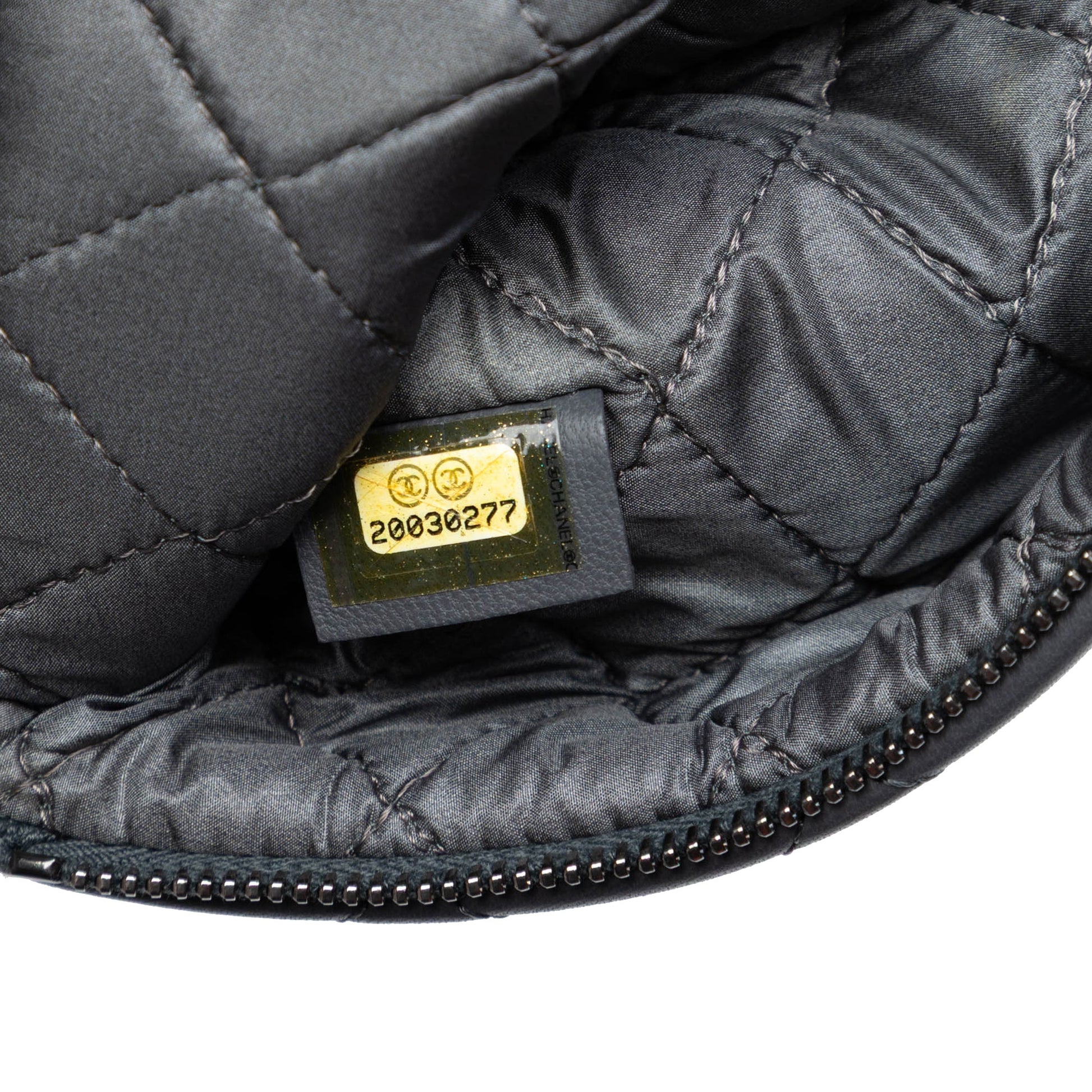 CC Quilted Lambskin Foldover Clutch