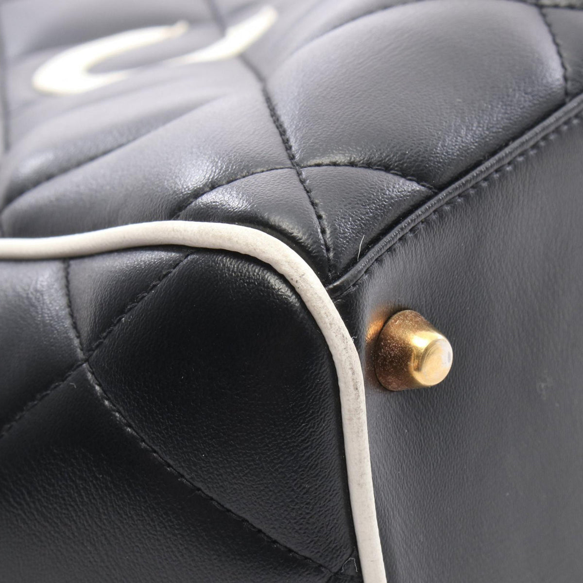 Chanel Quilted Calfskin Logo Bowler Weekend Bag