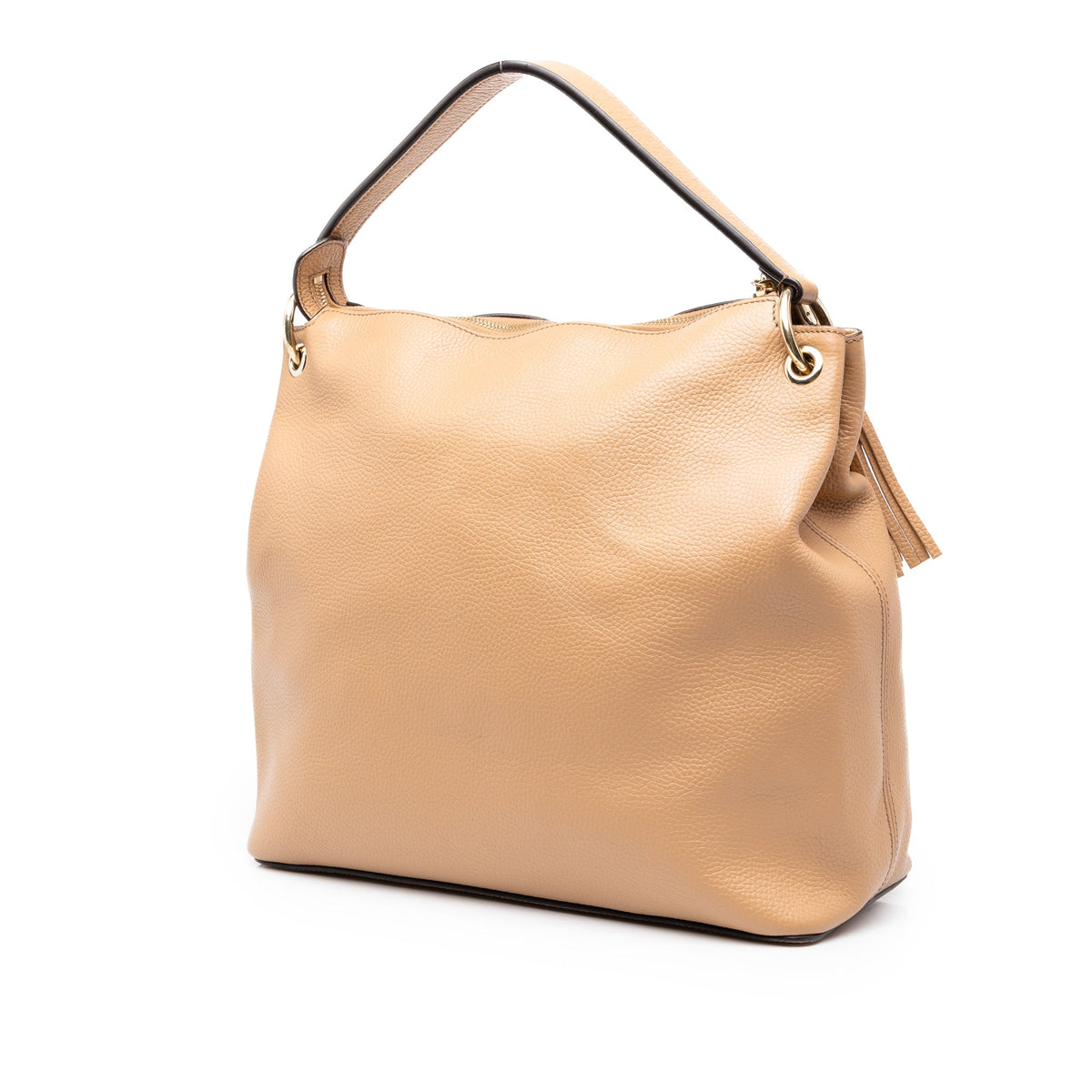 Gucci Large Pebbled Calfskin Soho Convertible Hobo — Beige