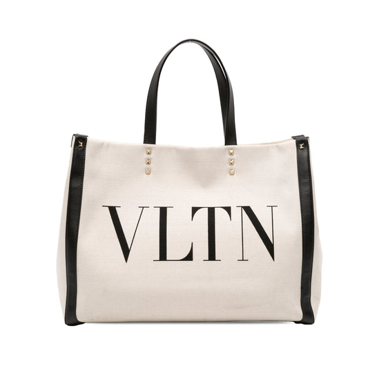 Valentino Medium Canvas Rockstud VLTN Tote