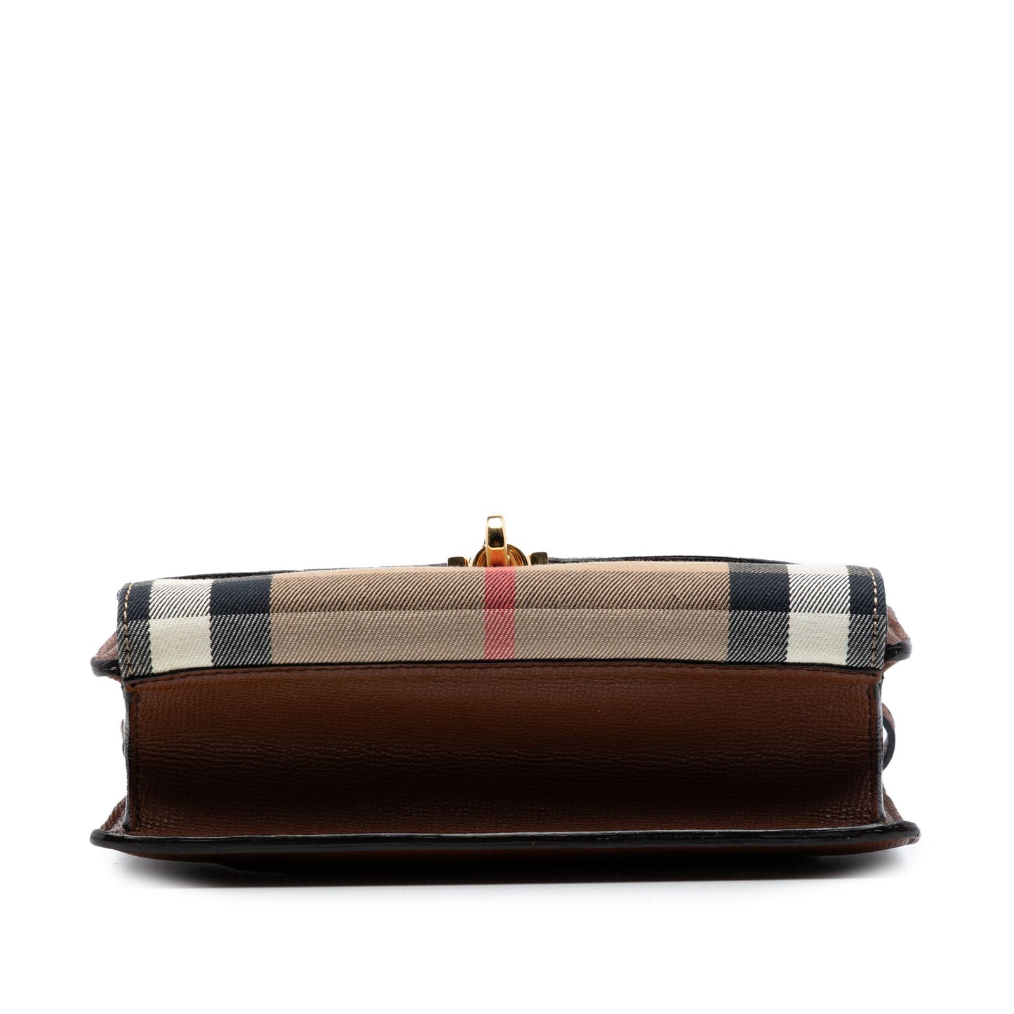 Burberry Small Leather and House Check Canvas Derby Macken Crossbody