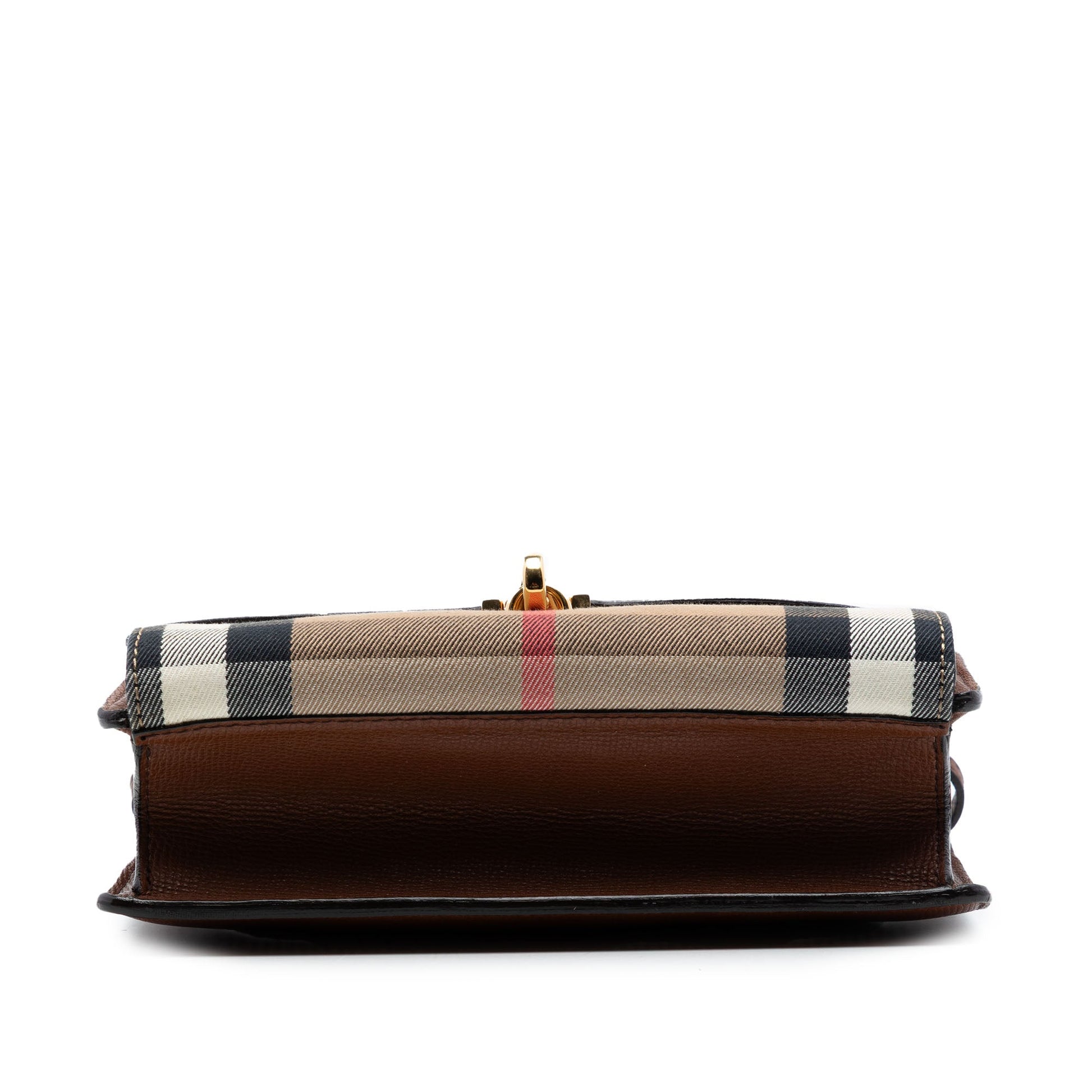 Burberry Small Leather and House Check Canvas Derby Macken Crossbody