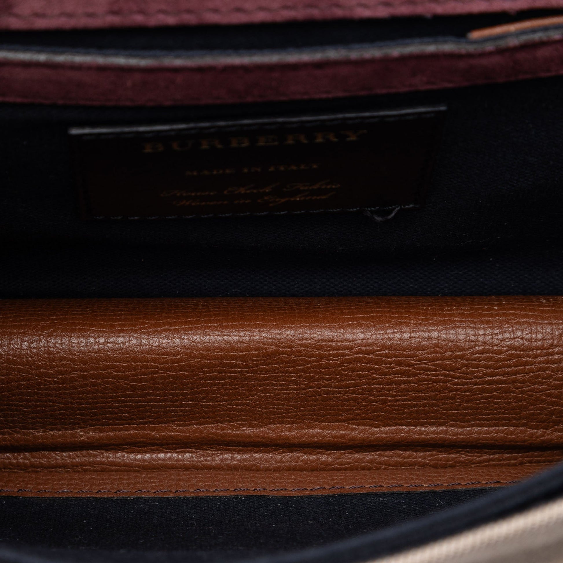 Burberry Small Leather and House Check Canvas Derby Macken Crossbody