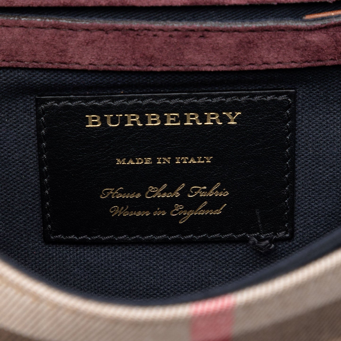 Burberry Small Leather and House Check Canvas Derby Macken Crossbody