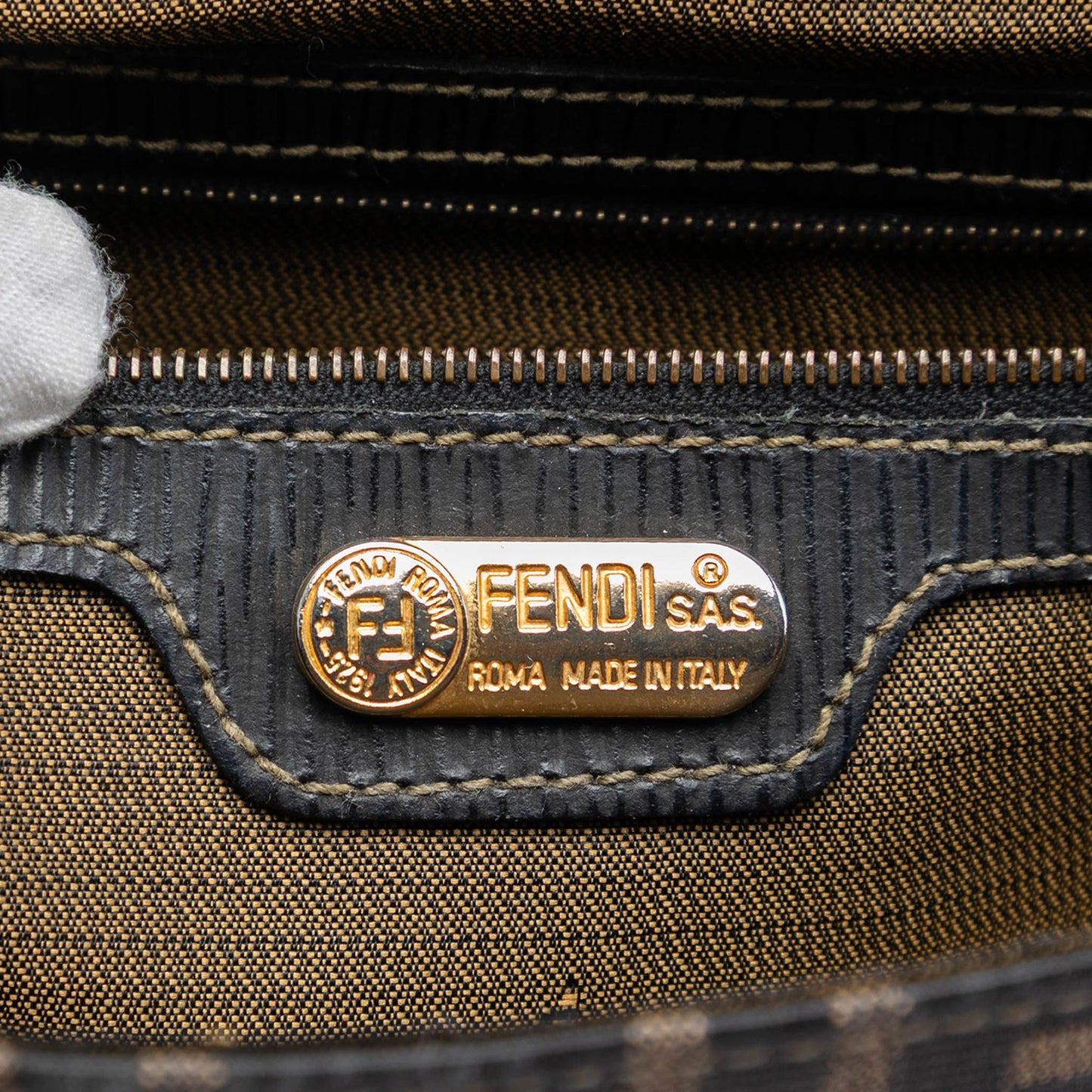 Fendi Zucca Canvas and Leather Crossbody