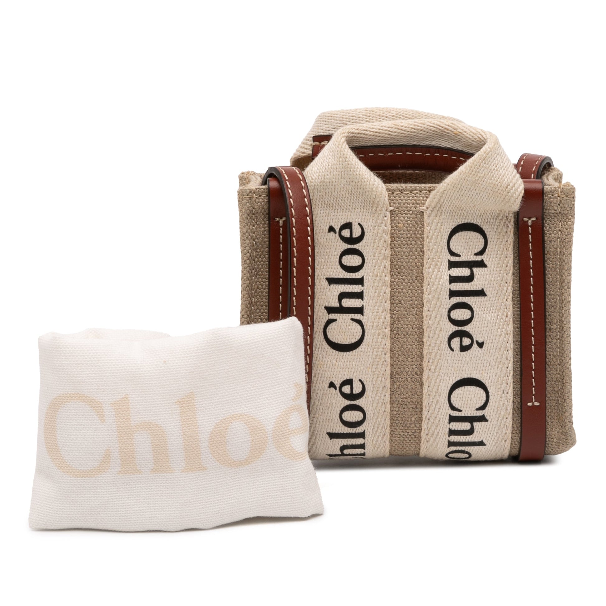 Chloé Nano Canvas Woody Satchel
