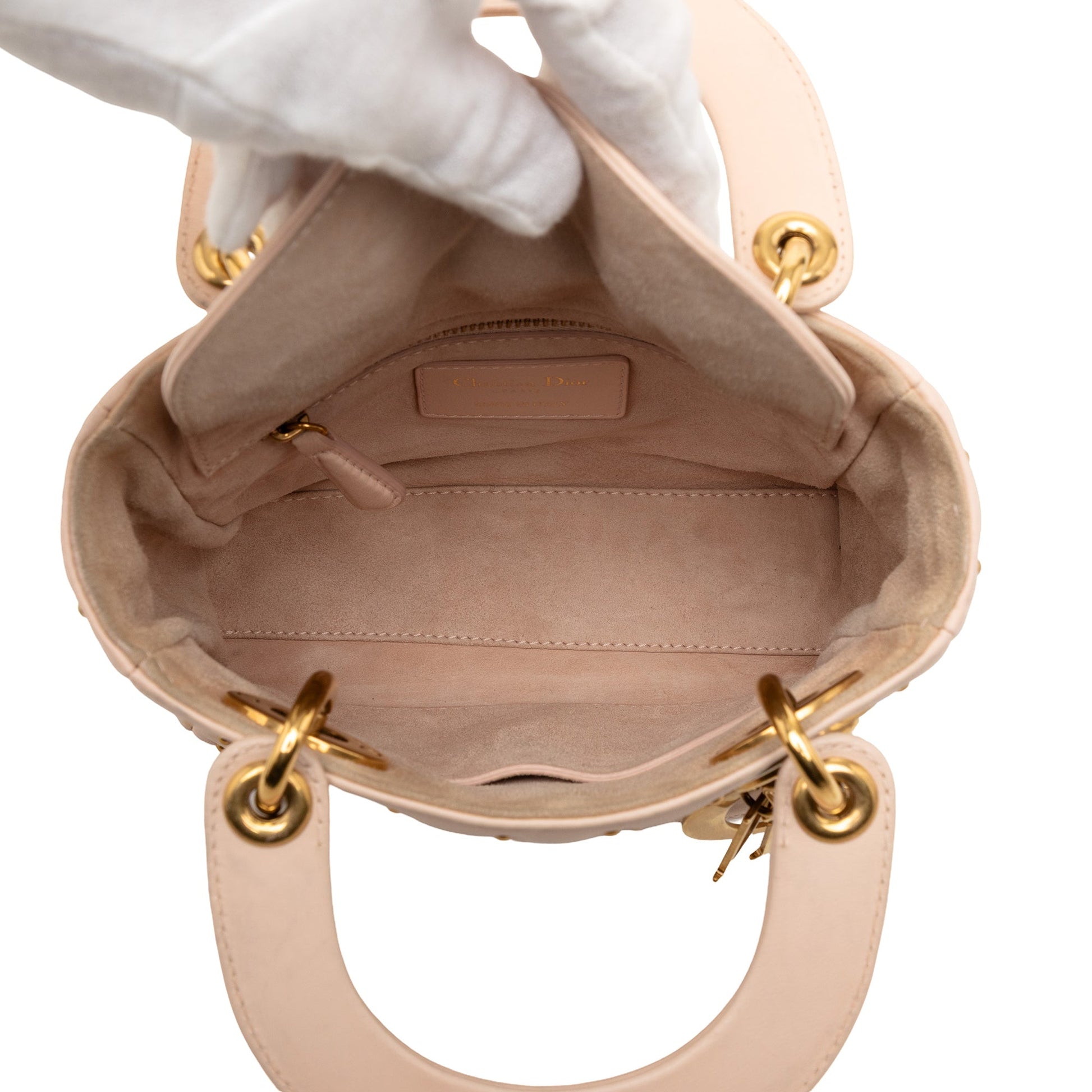 Mini Lambskin Cannage Studded Supple Lady Dior