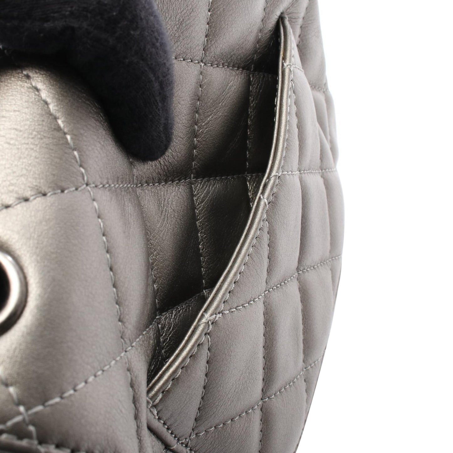 Chanel Metallic Quilted Lambskin Saddle Flap
