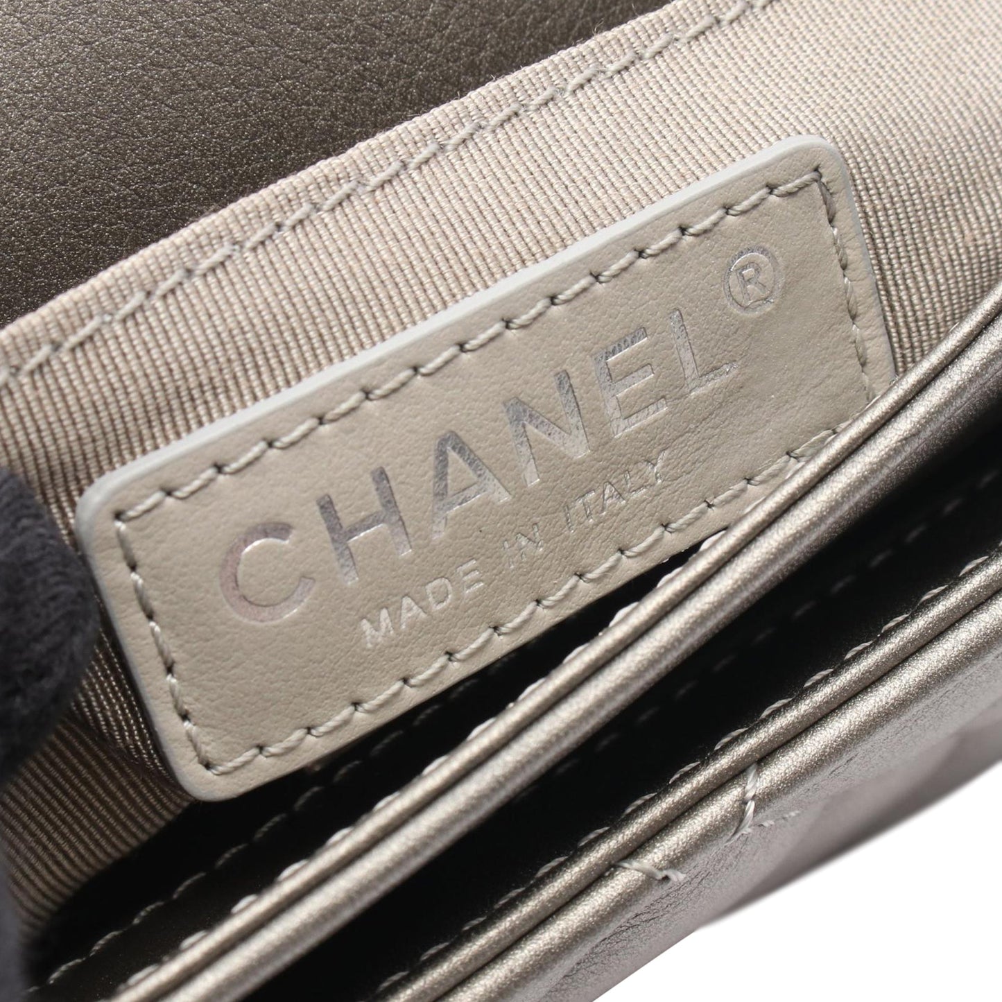Chanel Metallic Quilted Lambskin Saddle Flap