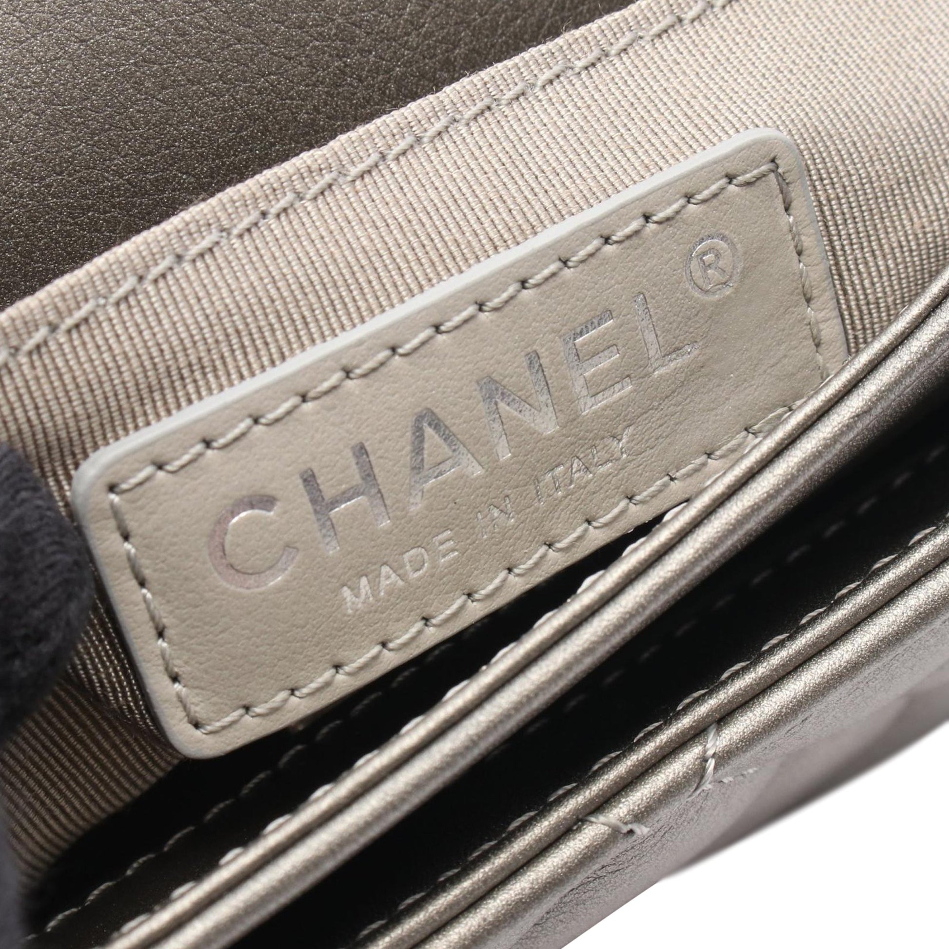 Chanel Metallic Quilted Lambskin Saddle Flap
