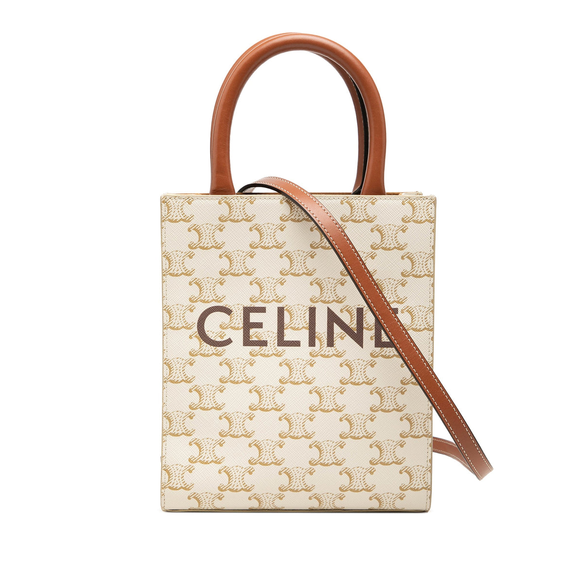 Celine Mini Triomphe Coated Canvas Vertical Cabas Satchel