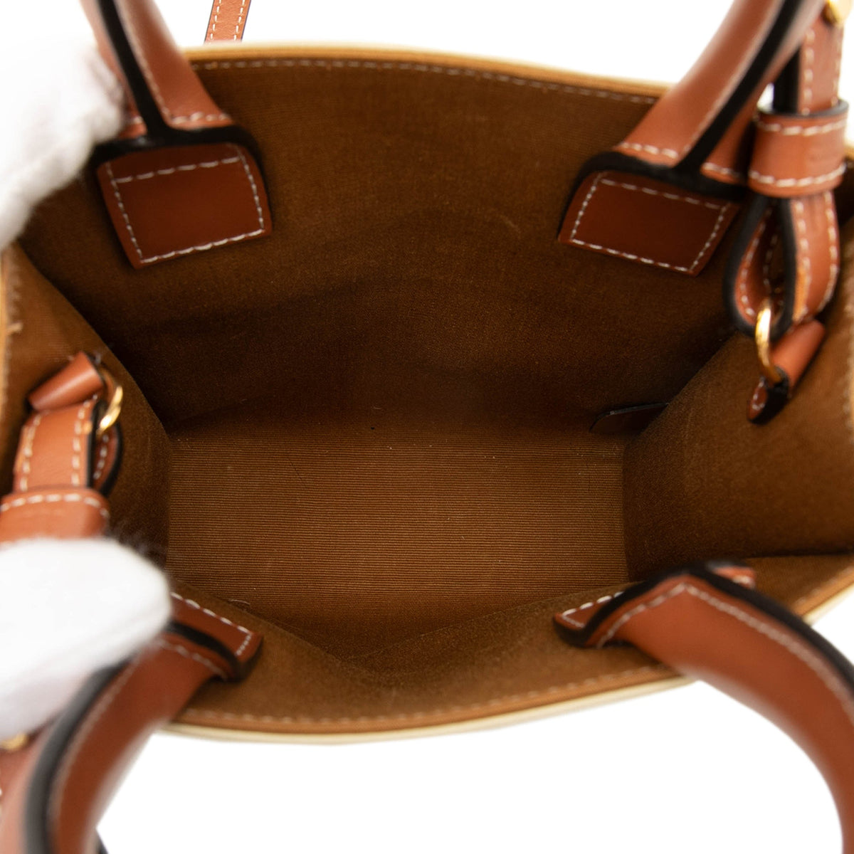Celine Mini Triomphe Coated Canvas Vertical Cabas Satchel