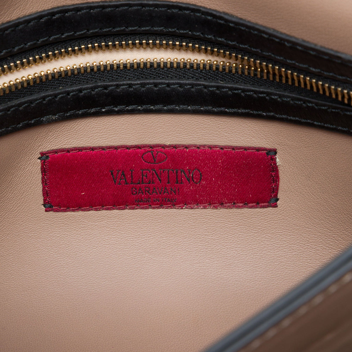 Valentino Leather Rockstud Flap Clutch — Black