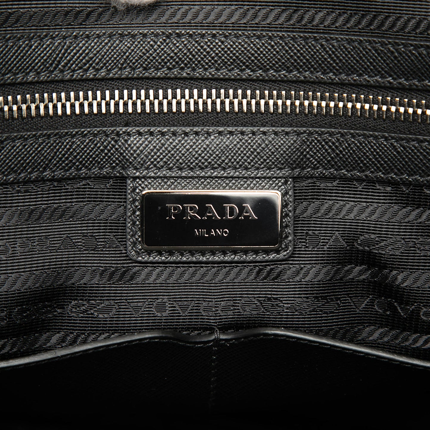 Prada Saffiano Striped Business Bag