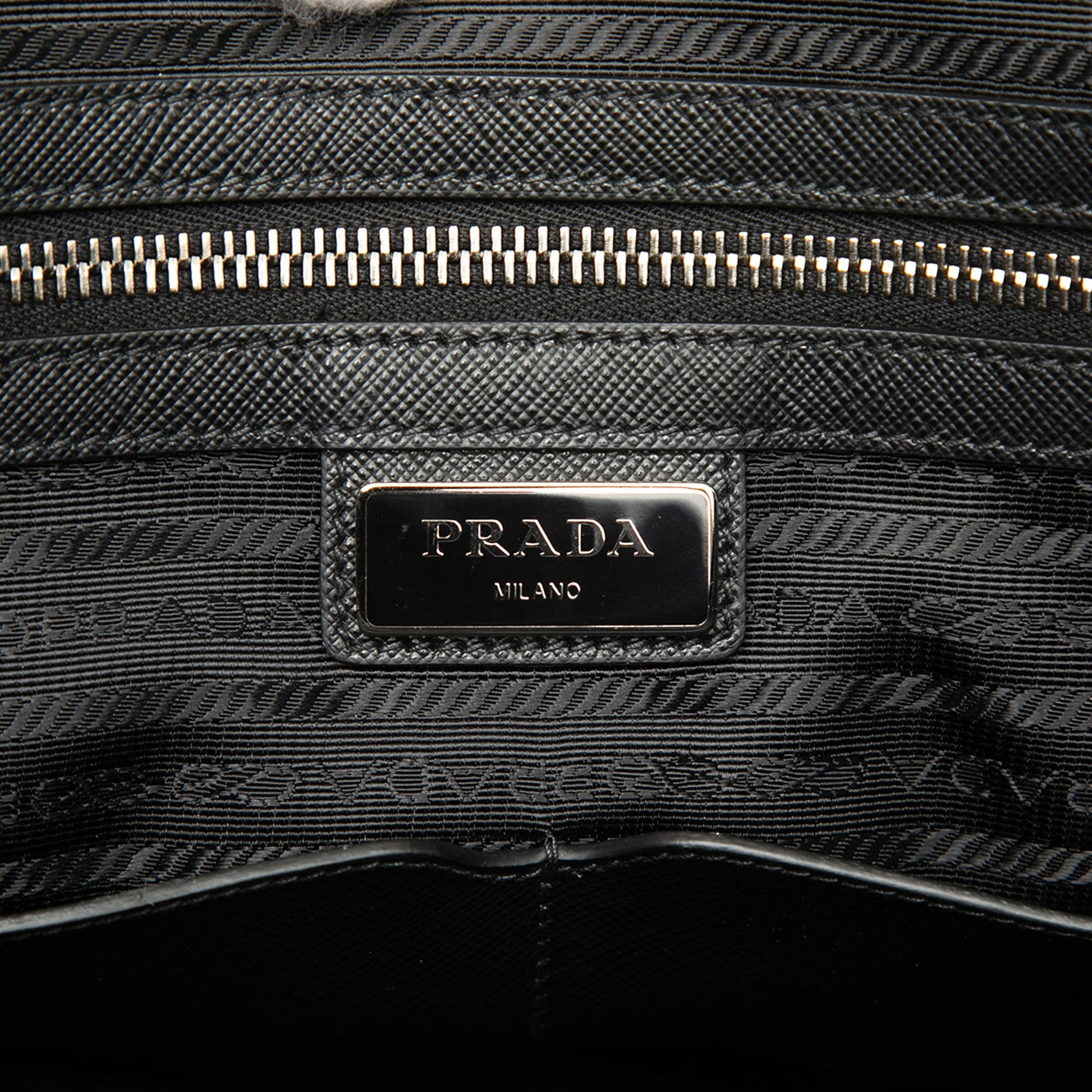 Prada Saffiano Striped Business Bag