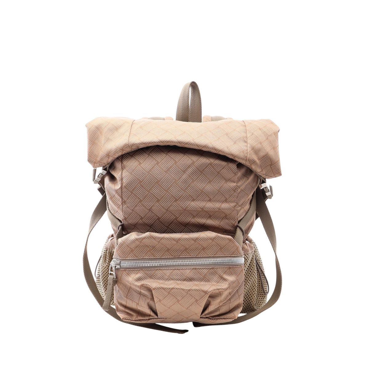 Bottega Veneta Nylon Intrecciato Print Trekking Backpack