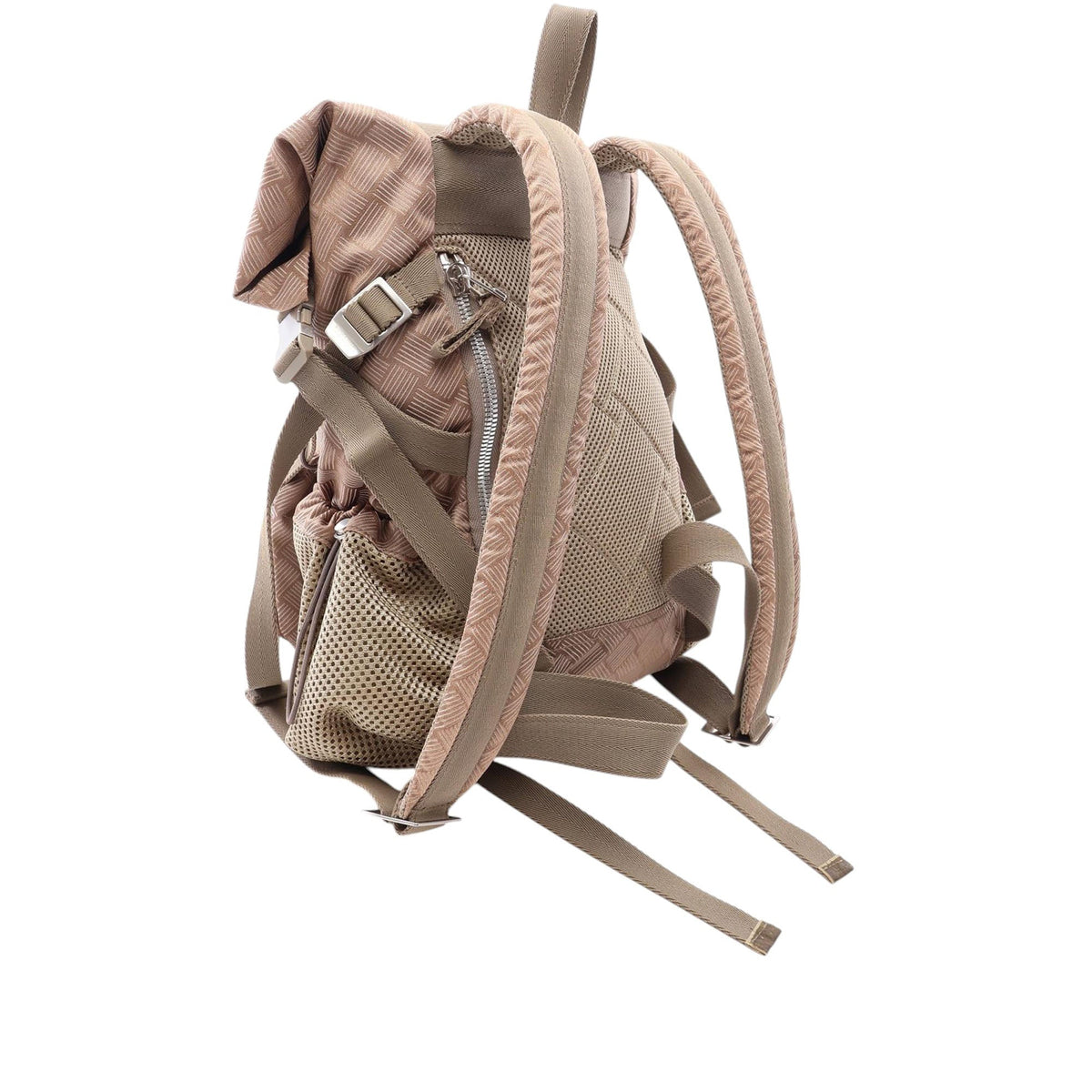 Bottega Veneta Nylon Intrecciato Print Trekking Backpack